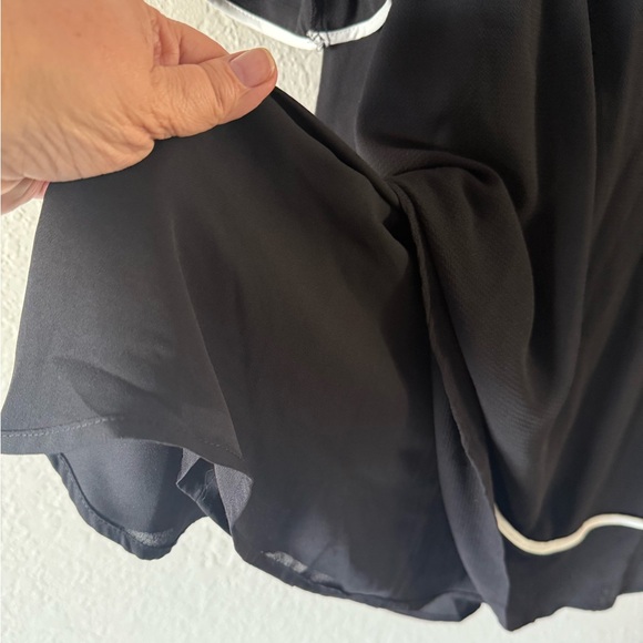 NWT CeCe Black Knee Length Poly Crêpe Tie Neck Dress XL 3/4 Sleeve Office Modest - Picture 4 of 10